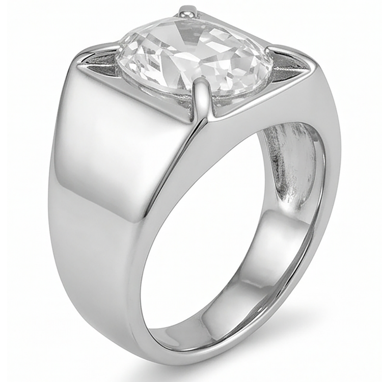 Homme Brillant Bague Masculine avec Brillant Certifié IGI – 9