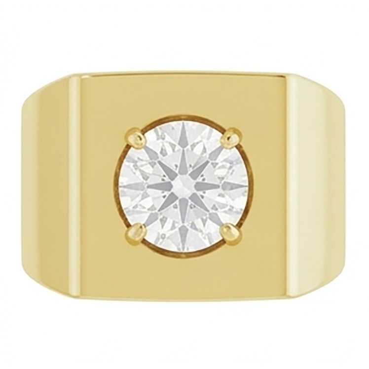 Homme Diamant Bague Masculine – Coussin Antique 1,50 carats 10K