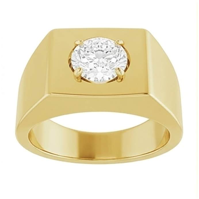 Homme Diamant Bague Masculine – Coussin Antique 1,50 carats 10K