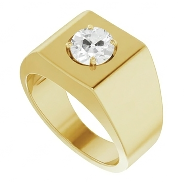 Homme Diamant Bague Masculine – Coussin Antique 1,50 carats 10K