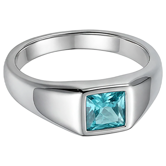 Homme Paraiba Néon Bague Masculine de luxe – 1 carats Or Blanc 14