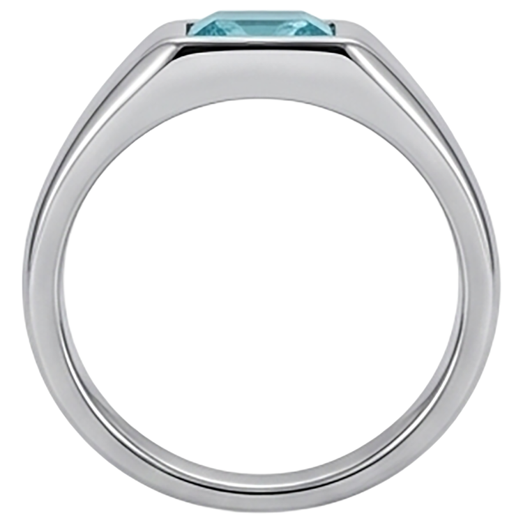 Homme Paraiba Néon Bague Masculine de luxe – 1 carats Or Blanc 14