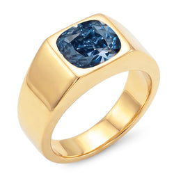 Homme Raffiné Bague avec Gemme avec Diamant Diamant Bleu – 2