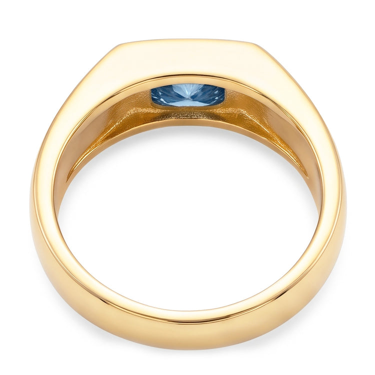 Homme Raffiné Bague avec Gemme avec Diamant Diamant Bleu – 2