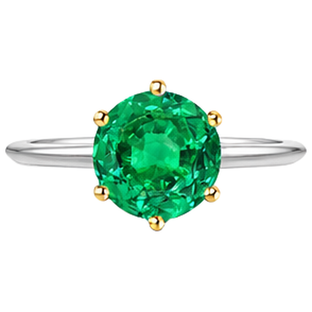 Émeraude Bague avec Gemme – vue de côté