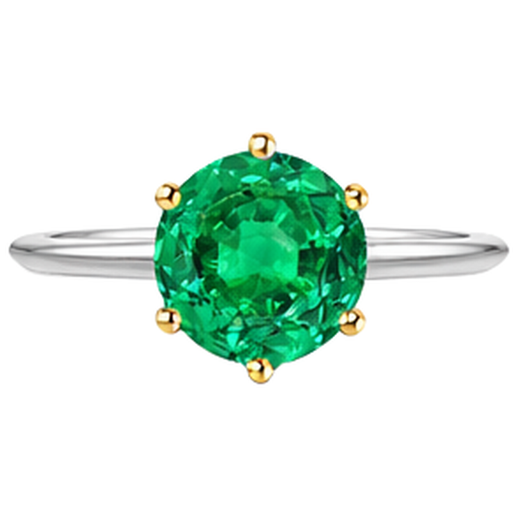 Émeraude Bague avec Gemme – vue de côté