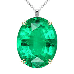 Émeraude Fine Collier Pendentif Pierre 10,50 carats F/VS1 – Or