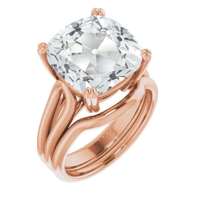 Diamant Fin Bague de Demande 5 carats Or Rose 14 Carats – vue principale
