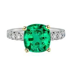 Émeraude Colombienne GIA Certifié Bague Pierre Précieuse 5