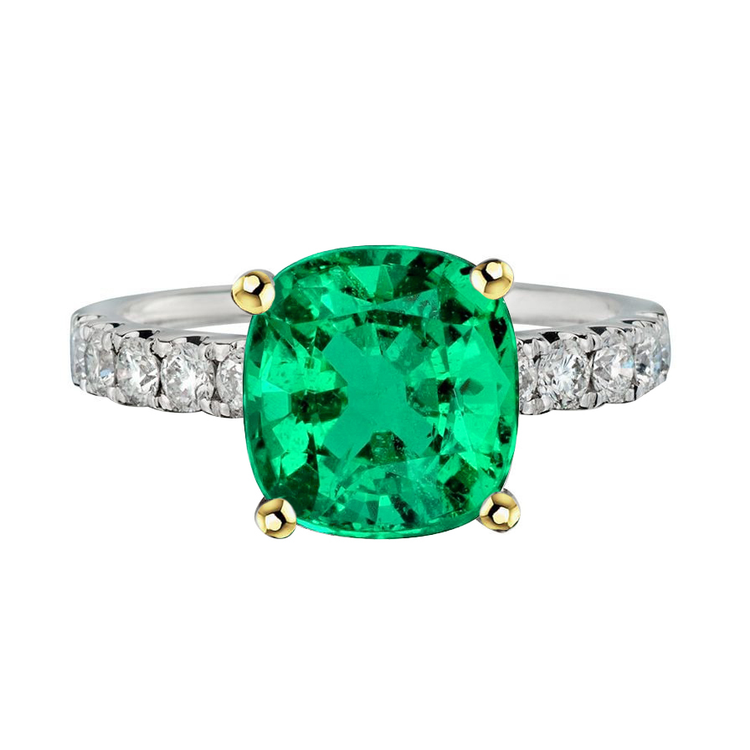 Émeraude Colombienne Bague Pierre Précieuse – vue principale