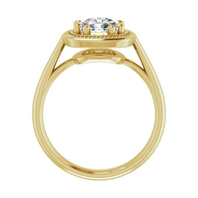 Brillant Bague Nuptiale 5 carats Or Jaune 14 Carats – vue de côté