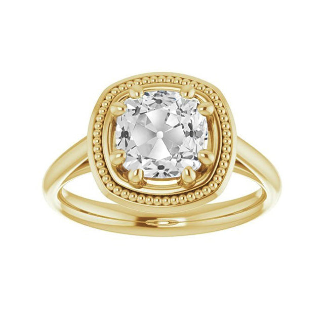 Bague Nuptiale Or Jaune 14 Carats avec Brillant – vue de face
