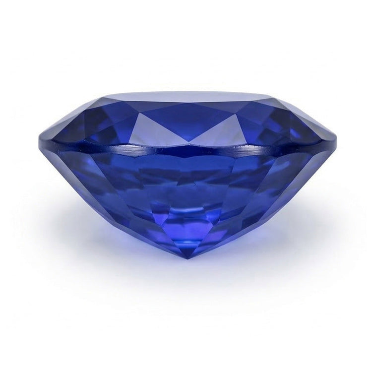 Taille Ovale Saphir Bleu Royal bague en Gold – vue de profil