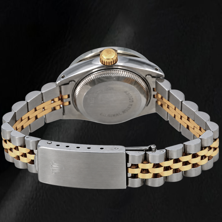 Rolex 69173 Datejust 26 mm Montre Bicolore Cadran Diamants Champagne Filet