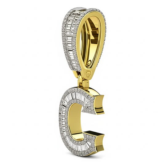 Brillant Taille Ronde Bague Masculine en 10K Two Tone Gold – vue de face