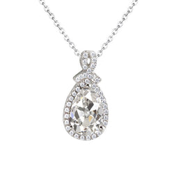Coussin Antique Brillant Pendentif – 3 carats en Or Blanc 14