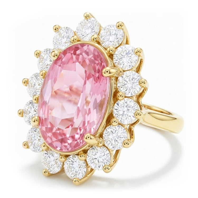 Kunzite Bague Pierre de Couleur – 19 carats en Or Jaune
