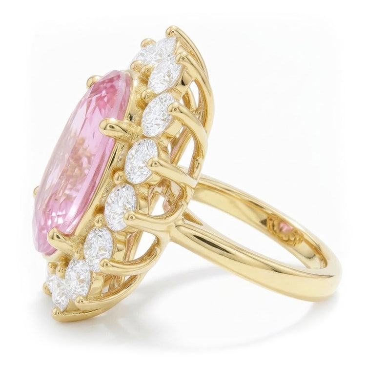 Kunzite Bague Pierre de Couleur – 19 carats en Or Jaune