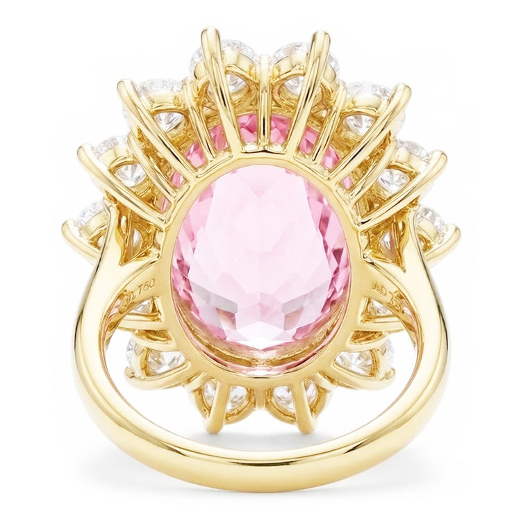 Kunzite Bague Pierre de Couleur – 19 carats en Or Jaune