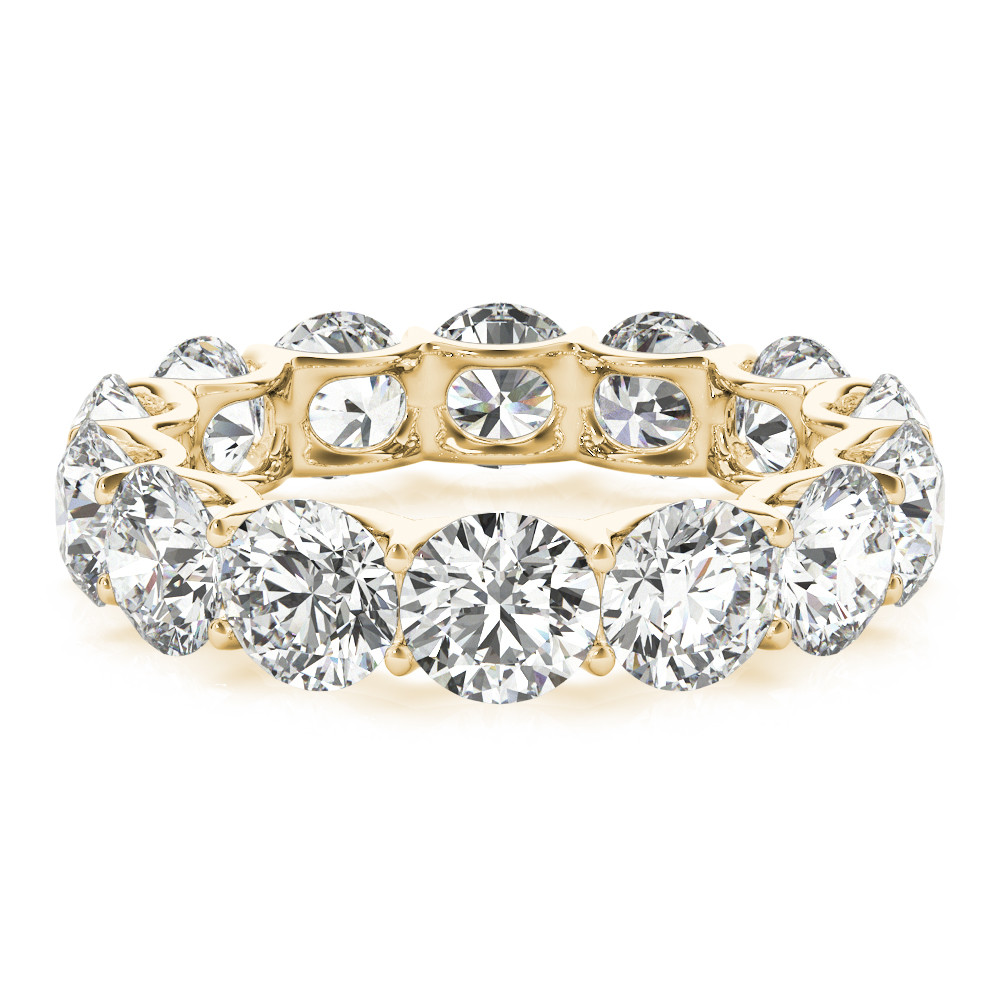 Brillant Taille Brillant Eternity Band en Or 14K Jaune – vue de côté