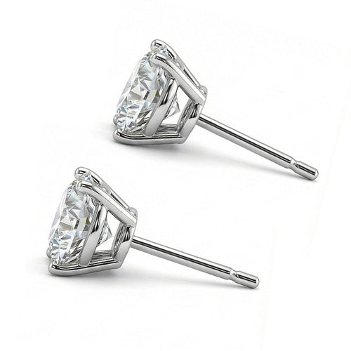 Rayonnant Brillant Puces d'Oreilles 1 carats – vue de côté