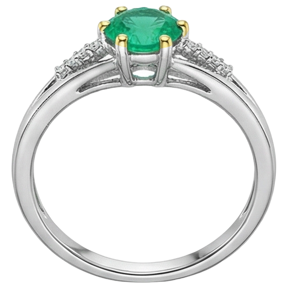 Émeraude Colombienne Bague avec Gemme – vue de profil