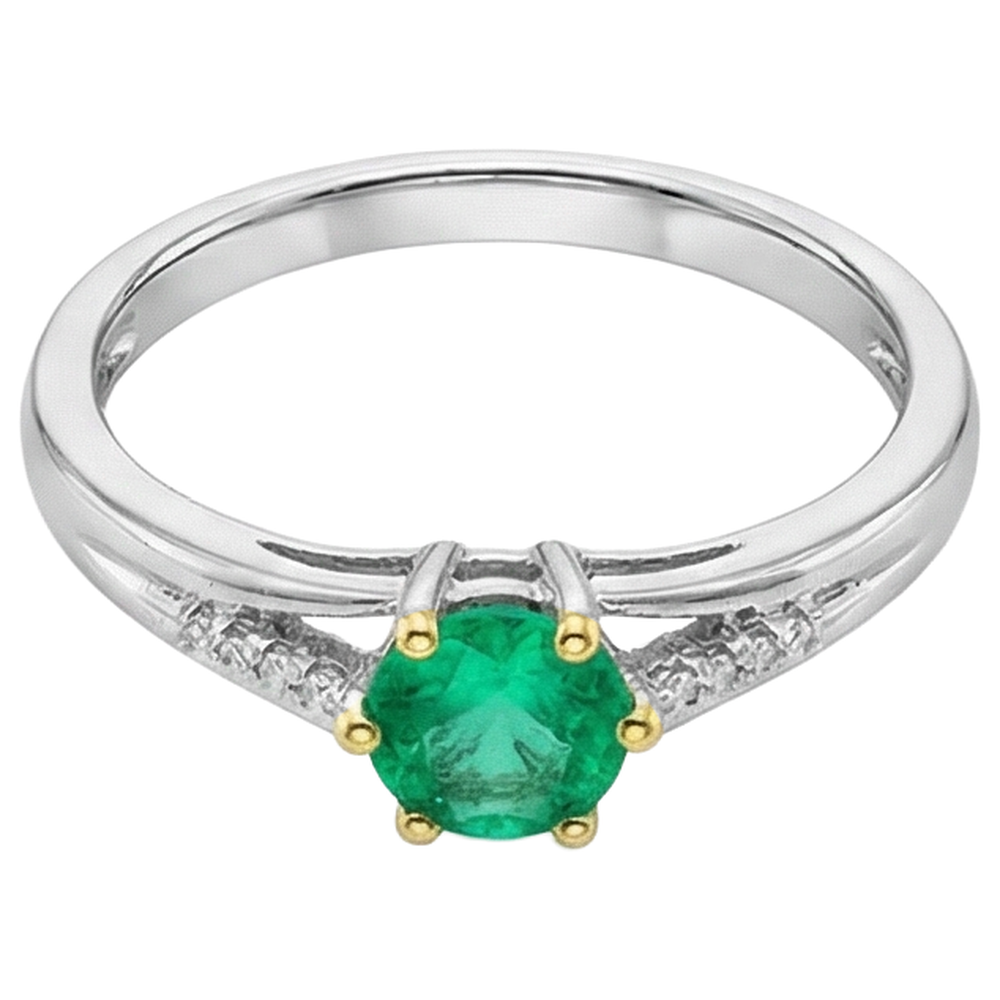 De luxe Émeraude Colombienne Bague avec Gemme 1 carats – vue d'angle