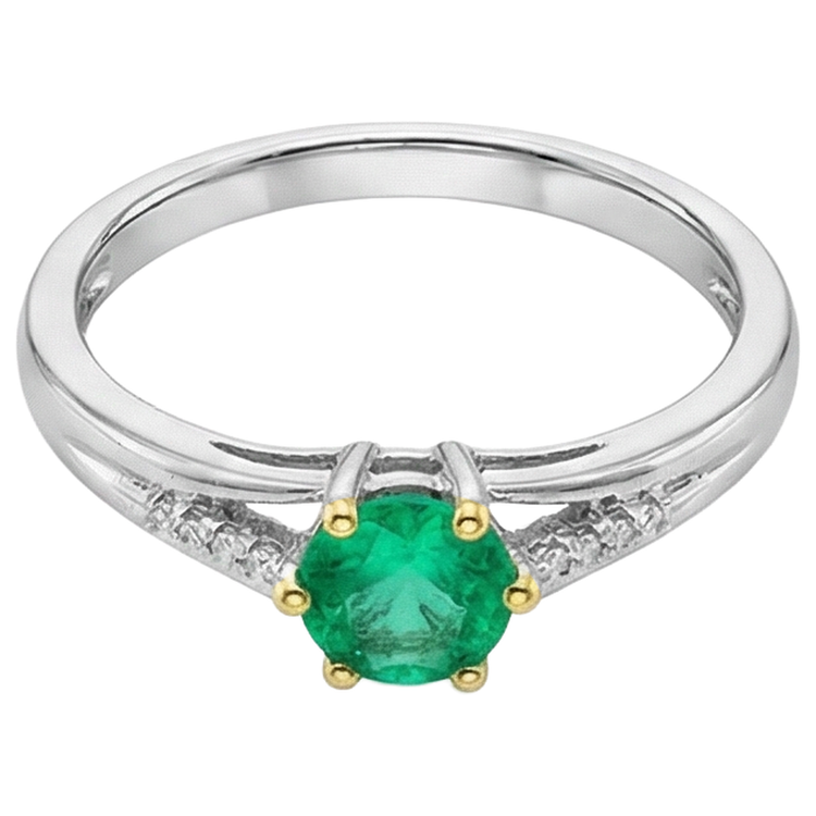 De luxe Émeraude Colombienne Bague avec Gemme 1 carats – vue d'angle
