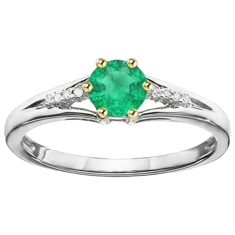 Émeraude Colombienne Bague avec Gemme – vue de côté