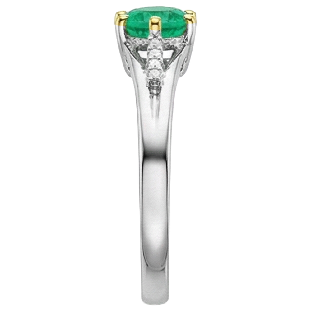 Émeraude Colombienne Bague avec Gemme – vue de dessus