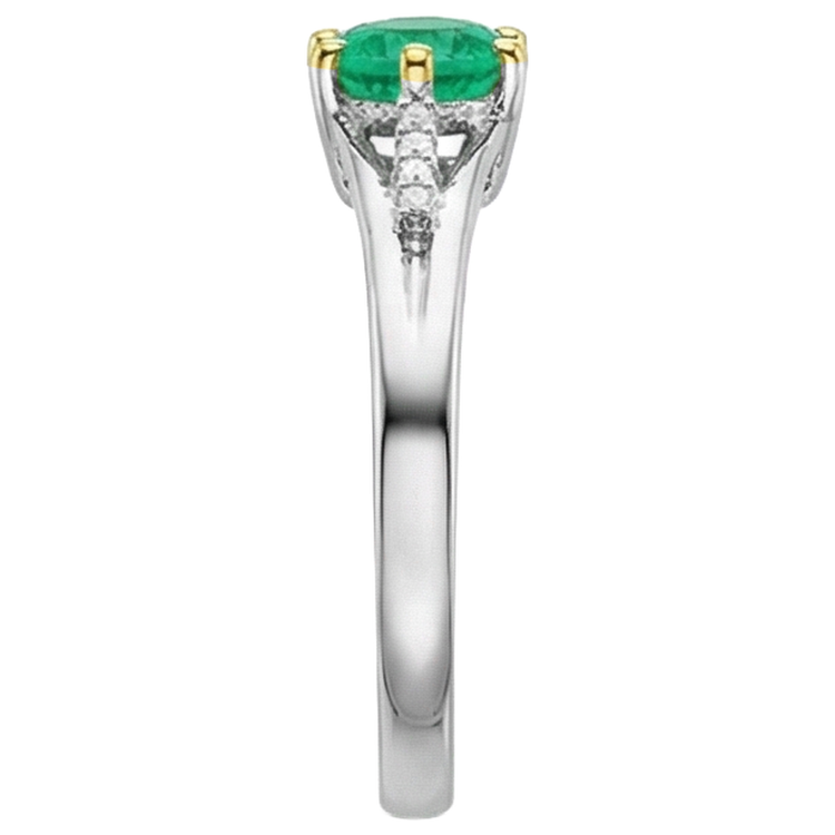 Émeraude Colombienne Bague avec Gemme – vue de dessus