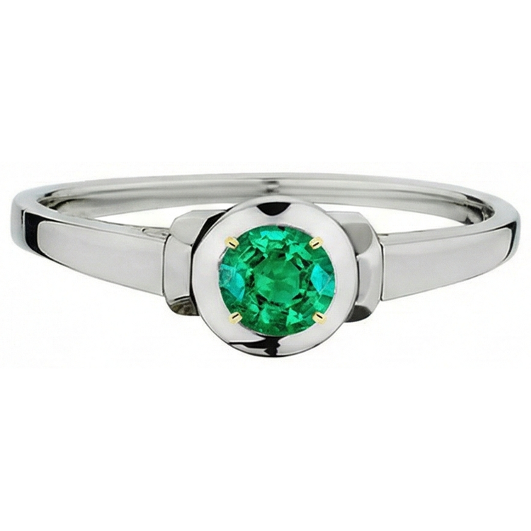 Confectionné main Émeraude Colombienne Bague avec Gemme 1 carats – vue de profil