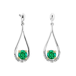 Brillant Certifié GIA Émeraude Gemstone Earring – 1 carats Or