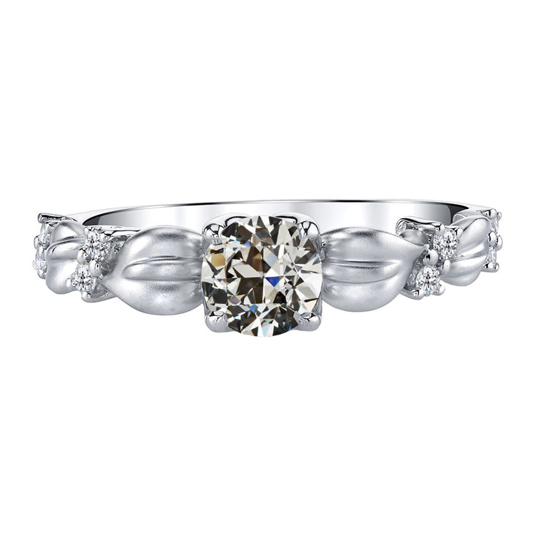Bague de Demande Or Blanc 14 Carats avec Brillant – vue principale