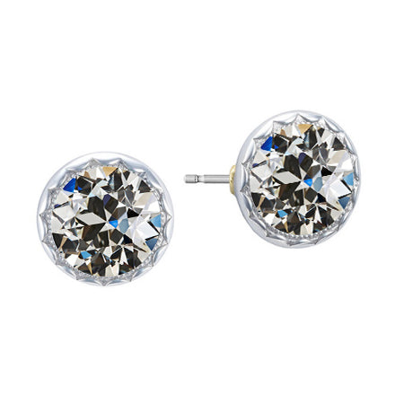 Puces d'Oreilles Or 14K Blanc avec Brillant – vue principale