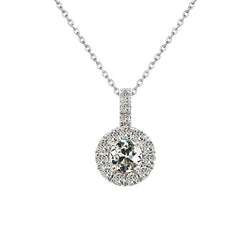 Halo Or Blanc 14 Carats – Diamant Fin Taille Old Mine 2 carats