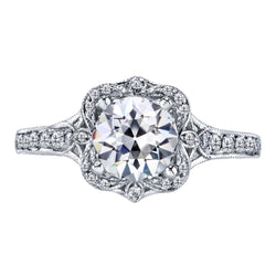 Diamant Bague Sertie Halo 3 carats F/VS1 – Or 14K Blanc