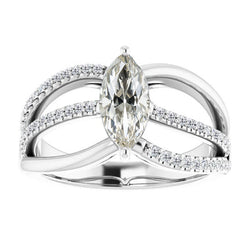 Intemporel Diamant Bague Solitaire avec Accents 2 carats – Or