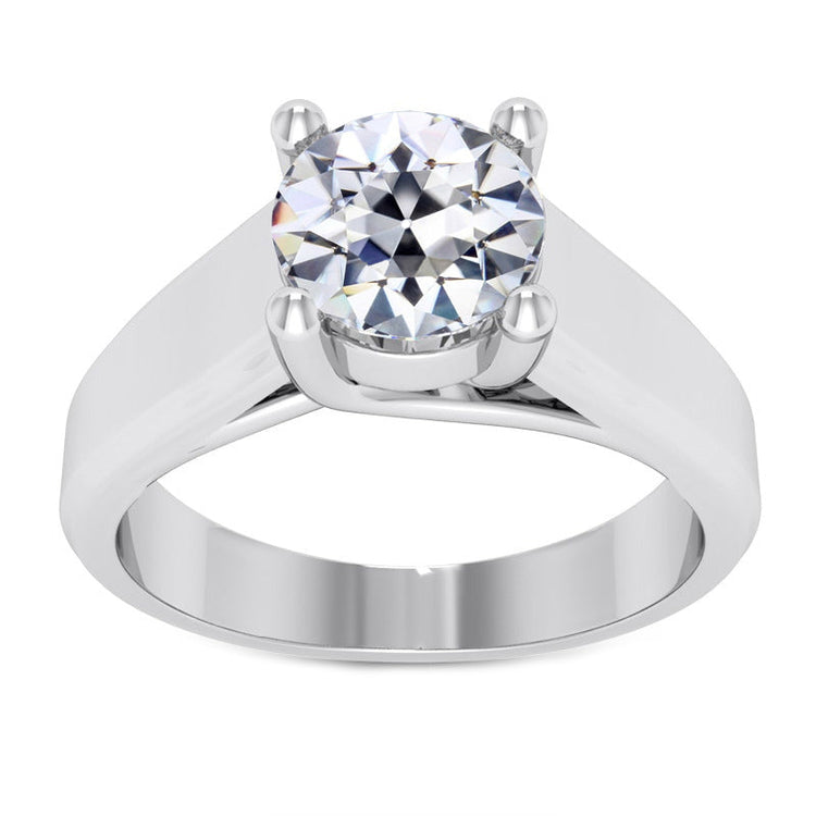 Taille Old Mine Diamant Fin bague en Or 14K Blanc – vue principale