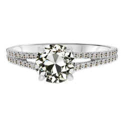 Signature Bague Solitaire avec Accents – Diamant Fin 3,50 carats
