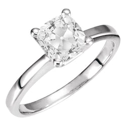 Solitaire de Fiançailles Or Blanc 14 Carats – Diamant Coussin 5