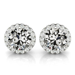 Diamant Puces d'Oreilles 7,50 carats F/VS1 – Or Blanc 14 Carats