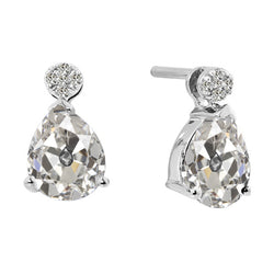 Boucles d'Oreilles Or 14K Blanc avec Brillant – 5,50 carats