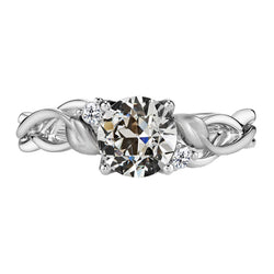 Anniversary Ring Or 14K Blanc – Diamant Coussin Antique 2 carats