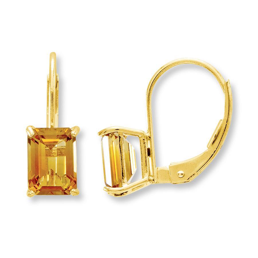 Gemstone Earring Or 14K Jaune avec Citrine – vue principale