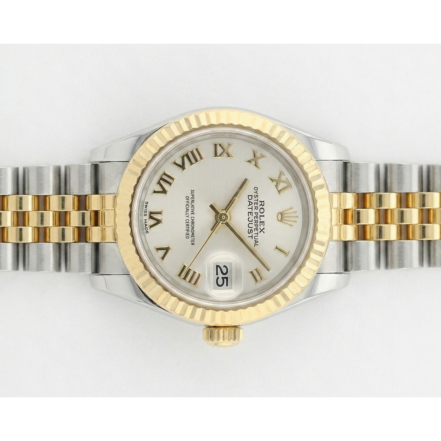 Rolex Gold avec Pierre Précieuse – vue de dessus