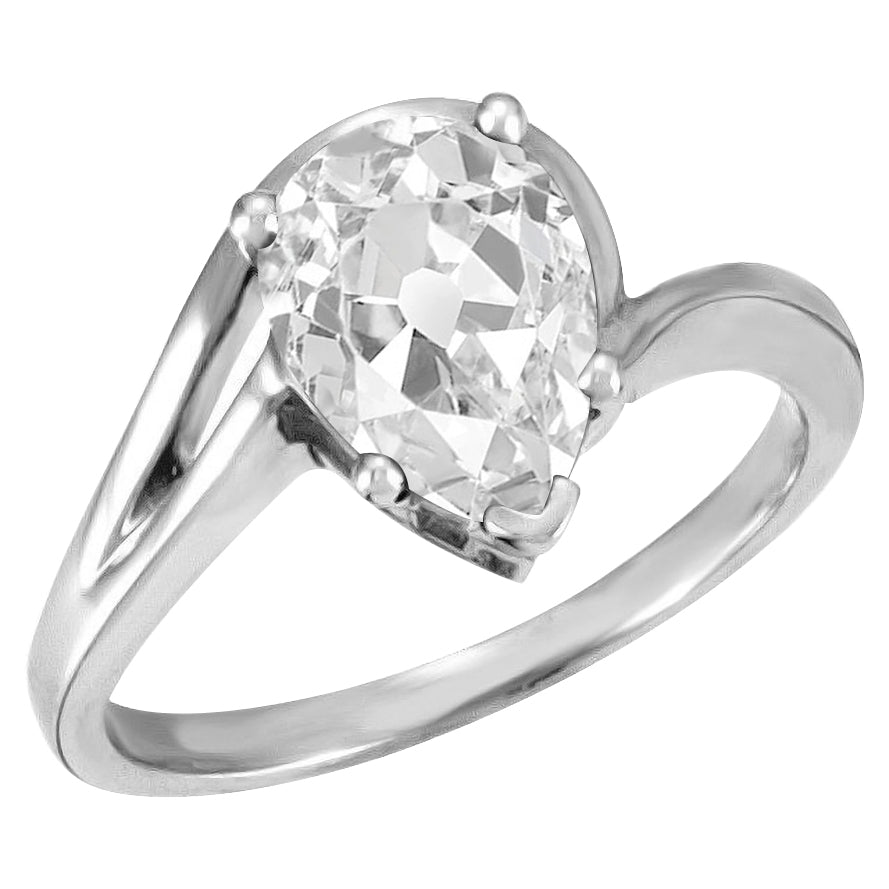 Coussin Antique Brillant bague en Or Blanc 14 Carats – vue principale