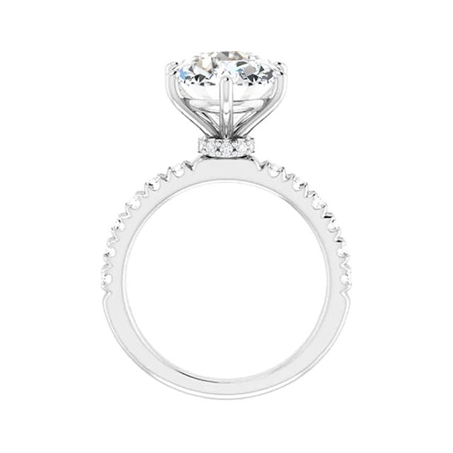 Diamant Bague Solitaire avec Accents 3-carats Or Blanc 14 Carats – vue de côté