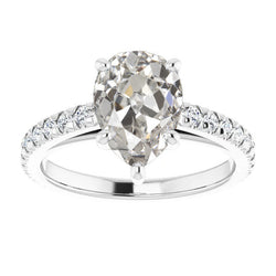 Fait à la main Bague Solitaire avec Accents – Diamant 3 carats |