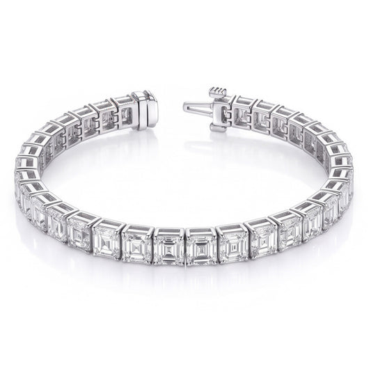 Le Bracelet Le Plus Cher Avec Des Véritable Diamants Naturels Extraits des Mines ( et non cultivés en laboratoire ) Asscher